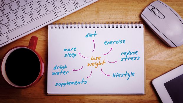 Composite image of diet plan