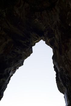 cave entrance in the ballybunion cliffs on the wild atlantic way