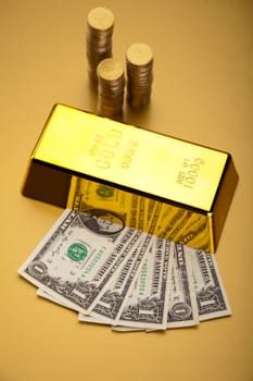 Money, coins and gold, ambient financial concept