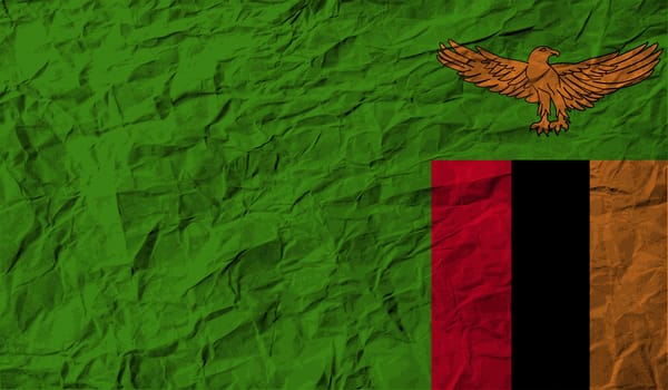 Flag of Zambia with old texture. 