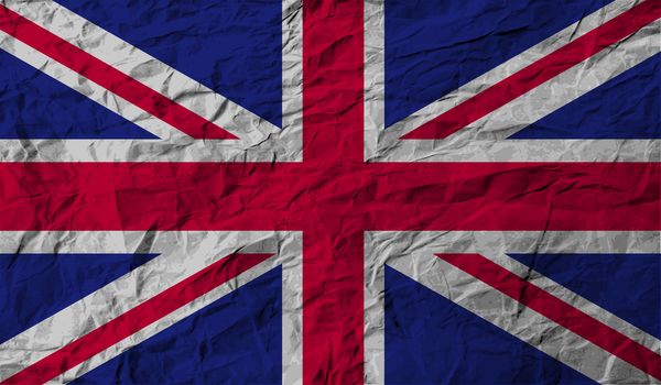 Flag of United Kingdom with old texture. 