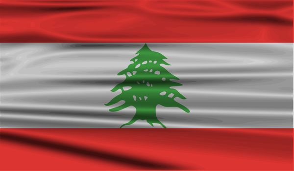 Flag of Lebanon with old texture. 