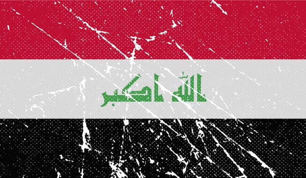 Flag of Iraq with old texture. 
