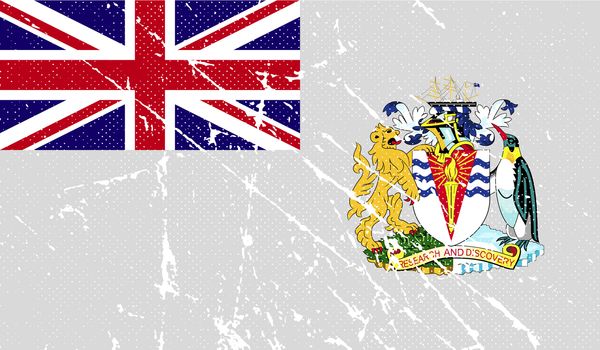 Flag of British Antarctic Territory with old texture. 