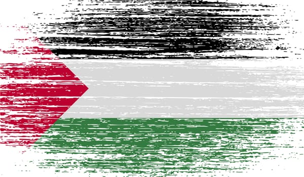 Flag of Palestine with old texture. 