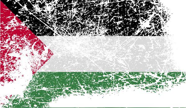 Flag of Palestine with old texture. 
