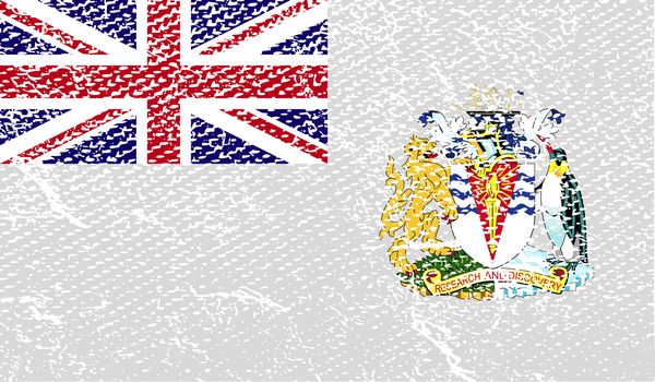 Flag of British Antarctic Territory with old texture. 