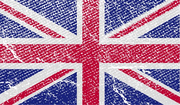 Flag of United Kingdom with old texture. 