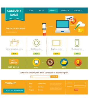 business website template flat design