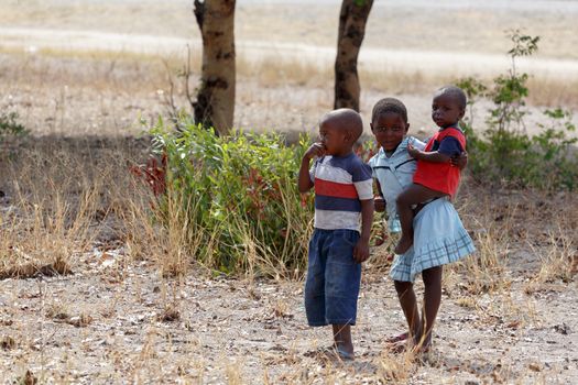 Dirty and poor Namibian childrens