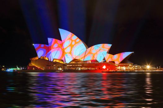 Sydney Opera House in colourful circles design