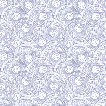 Vector line art seashells abtract seamless pattern
