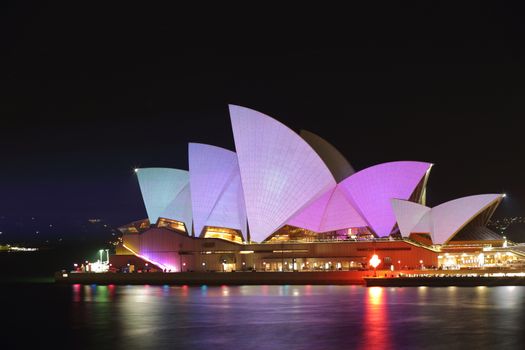 Sydney Opera House in pastel tones for Vivid Sydney