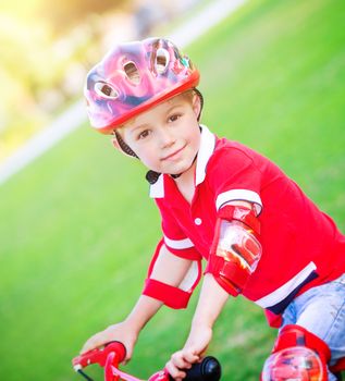 Little boy on bicycle