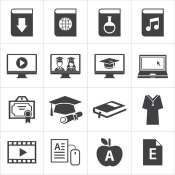 set of online education icon