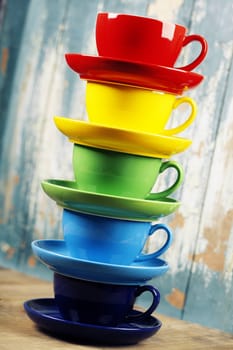 Colorful coffee cups 