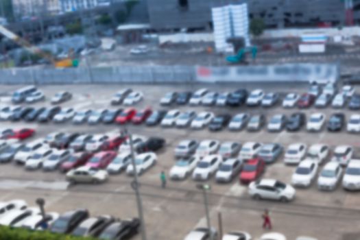Abstract blur background of car parking, shallow depth of focus,