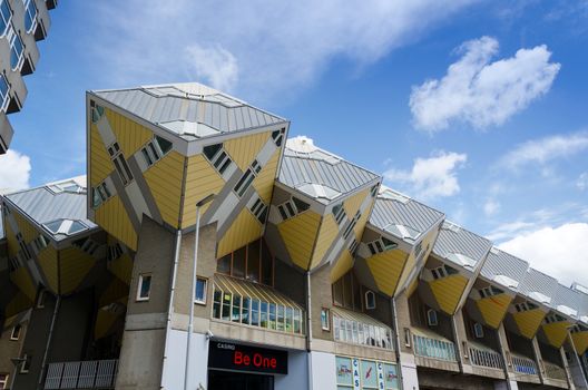 Rotterdam, Netherlands - May 9, 2015: Cube Houses the iconic in Rotterdam