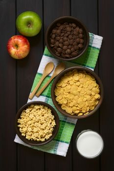 Breakfast Cereals with Milk and Apples