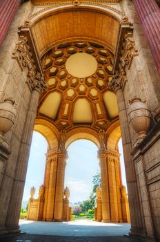 The Palace of Fine Arts interior in San Francisco