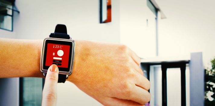 Composite image of smartwatch on wrist