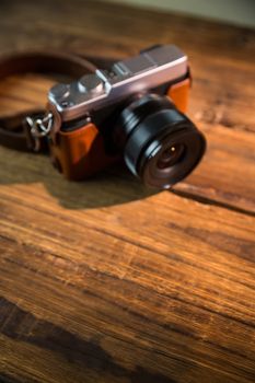 A beautiful brown fashioned camera