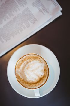 Close up view of a cappuccino