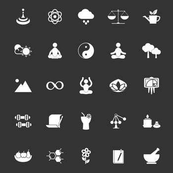Zen concept icons on gray background
