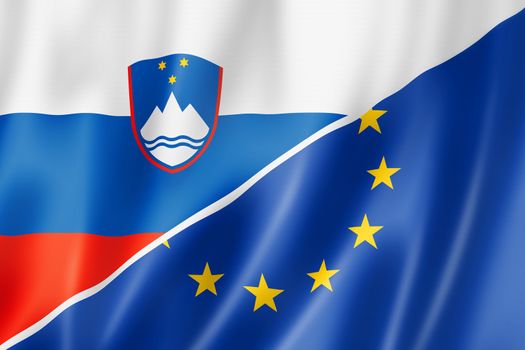 Slovenia and Europe flag