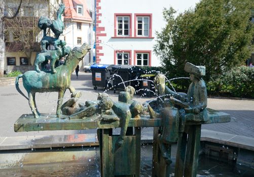 Town Musicians of Bremen Fountain, Erfurt, Germany 