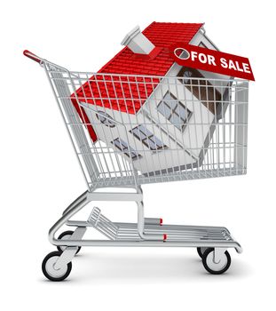 House for sale in shopping cart