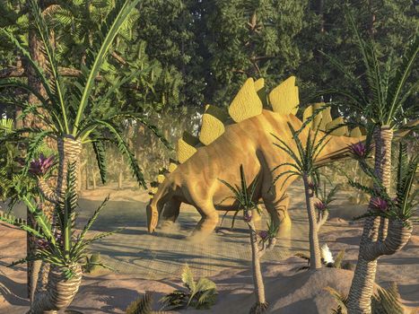 Stegosaurus dinosaur - 3D render