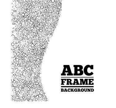 Frame created from the letters of different sizes 