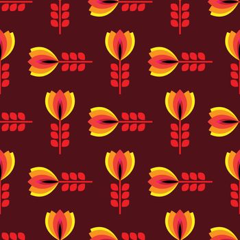 floral pattern with petal on a brown background