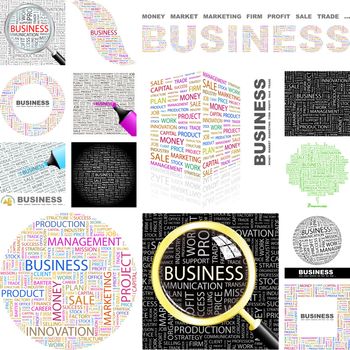 Business. Word cloud illustration. Wordcloud collage. Concept illustration.