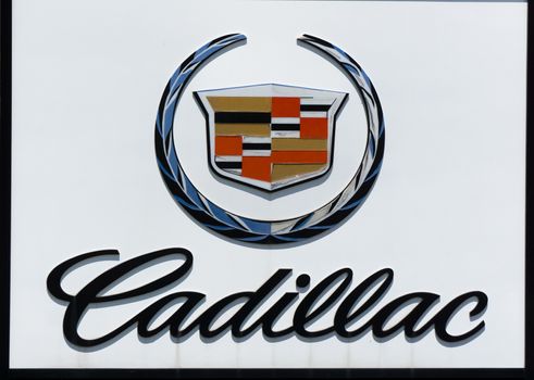 LOS ANGELES, CA/USA - JULY 11, 2015: Cadillac sign and logo. Cadillac is an American luxury automaker.