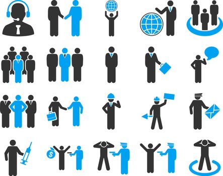 Management and people occupation icon set. 