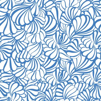 sea shell vector seamless pattern on a white background. EPS