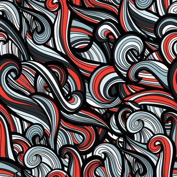 Curl abstract pattern with multicolored waves. Vector illustration