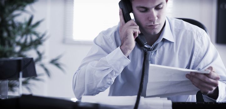 Businessman calling the author of a letter