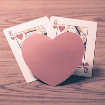 heart and king queen card