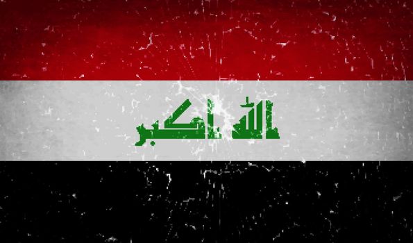 Flags Iraq with broken glass texture. Vector