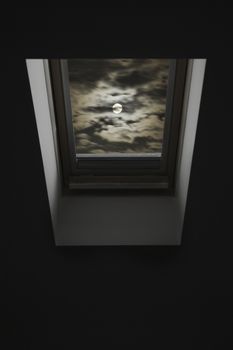 moonlight coming through a skylight