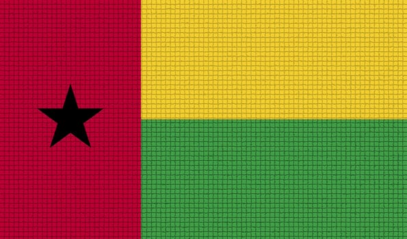 Flags GuineaBissau with abstract textures. Rasterized
