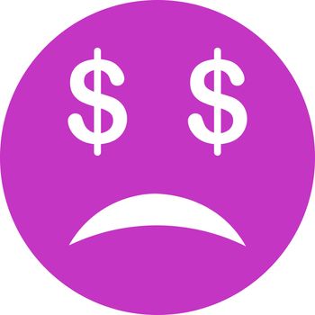 Bankrupt Smiley Icon from Commerce Set
