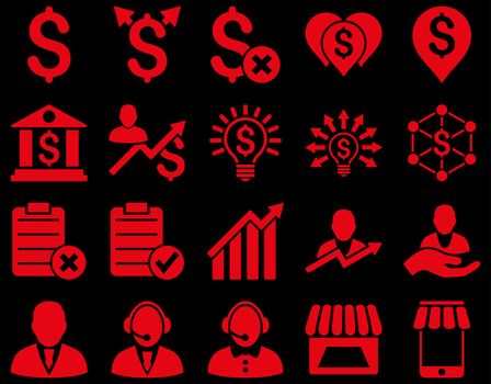 Trade business and bank service icon set