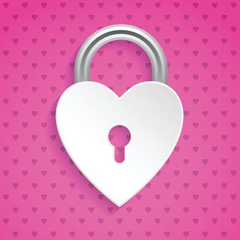 Cool valentine background with heart padlock