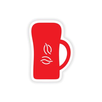 icon sticker realistic design on paper cofee cup
