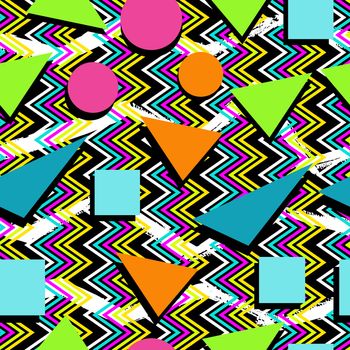 Retro 80s seamless pattern background
