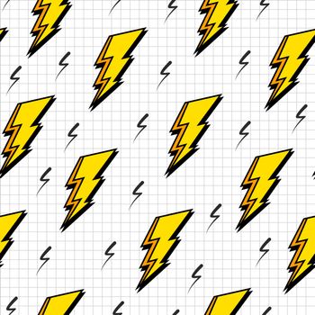 Retro 80s lightning bolts pattern 